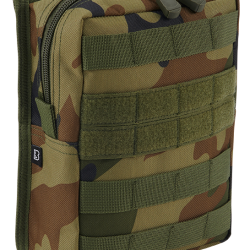 Pochette Brandit MOLLE Cross &agrave; glissi&egrave;re deux poches filet - Woodland