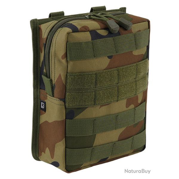 Pochette Brandit MOLLE Cross � glissi�re deux poches filet - Woodland