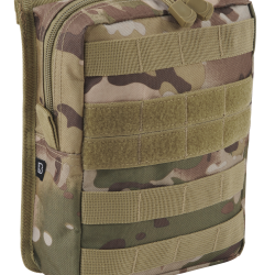 Pochette Brandit MOLLE Cross &agrave; glissi&egrave;re deux poches filet - Tactical Camo