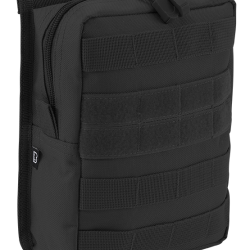 Pochette Brandit MOLLE Cross &agrave; glissi&egrave;re deux poches filet - Noir