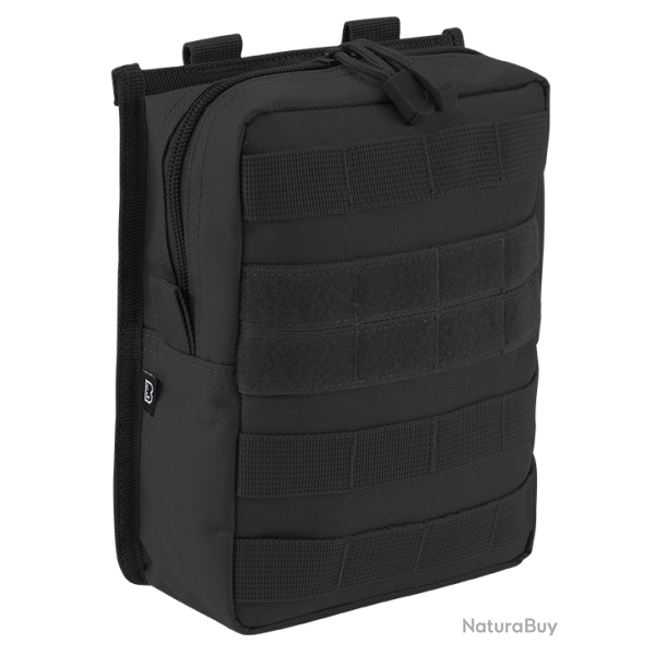Pochette Brandit MOLLE Cross � glissi�re deux poches filet - Noir