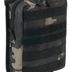 Pochette Brandit MOLLE Cross &agrave; glissi&egrave;re deux poches filet - Dark Camo