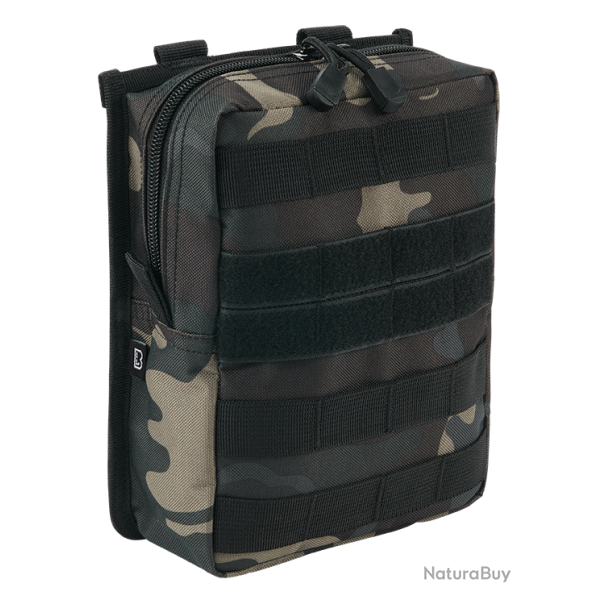 Pochette Brandit MOLLE Cross � glissi�re deux poches filet - Dark Camo