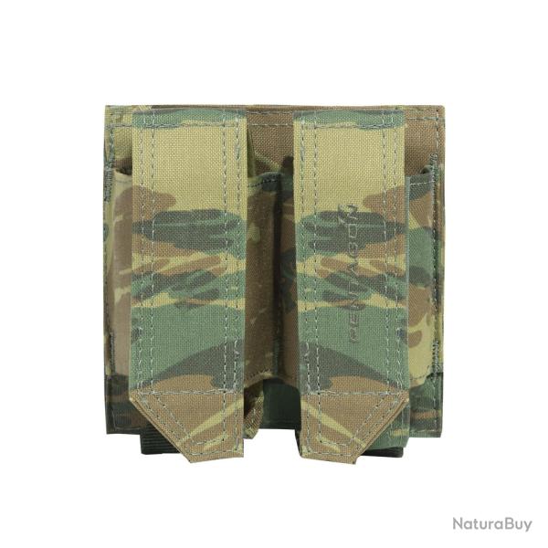 Pochette double Pentagon FB en nylon 500D 13,5 x 12 x 4,5 cm - Camo grec