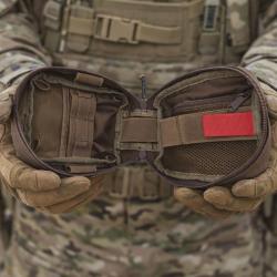 Pochette m&eacute;dicale d&eacute;tachable Cordura 600D ouverture &agrave; plat - Coyote