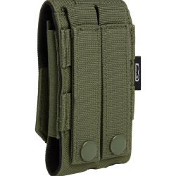 Pochette t&eacute;l&eacute;phone Brandit MOLLE format moyen rabat - Vert olive