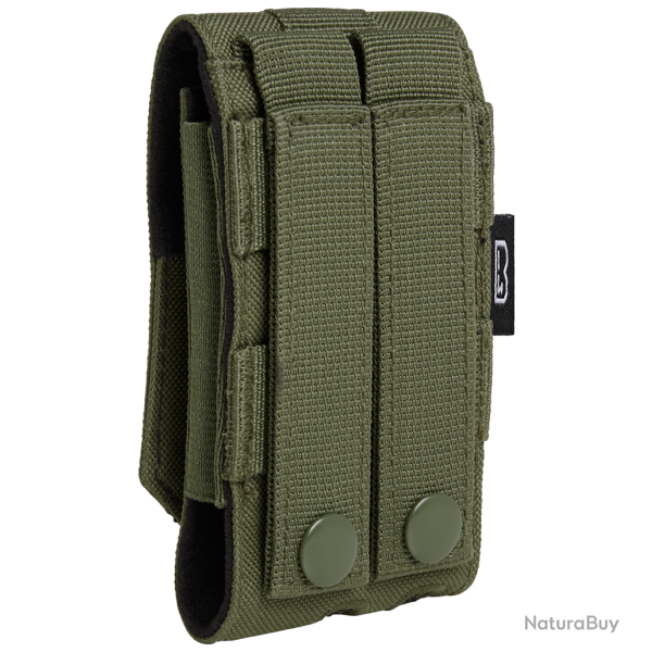 Pochette t�l�phone Brandit MOLLE format moyen rabat - Vert olive