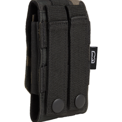 Pochette t&eacute;l&eacute;phone Brandit MOLLE format moyen rabat - Dark Camo