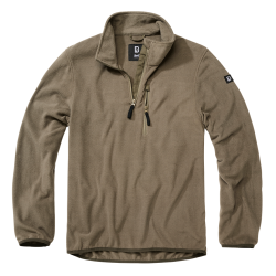 Polaire Brandit Fleece Troyer 170 g/m&sup2; col montant et poche - Vert olive / L