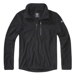 Polaire Brandit Fleece Troyer 170 g/m&sup2; col montant et poche - Noir / XL
