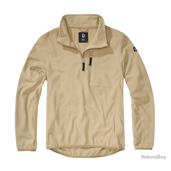 Polaire Brandit Fleece Troyer 170 g/m� col montant et poche - Camel / M