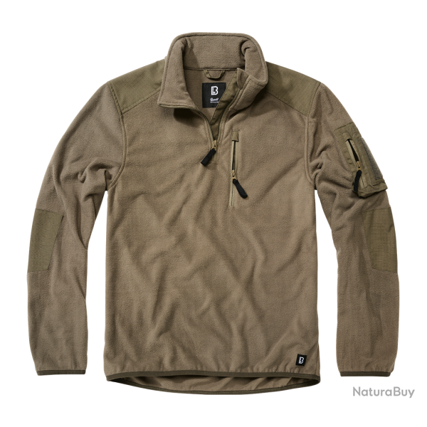 Polaire Brandit Fleece Troyer Ripstop 170 g/m� �paules - Vert olive / L