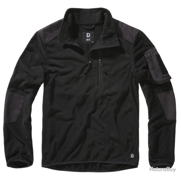 Polaire Brandit Fleece Troyer Ripstop 170 g/m� �paules - Noir / M