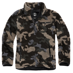 Polaire Brandit Teddyfleece Troyer doubl&eacute;e col montant - Dark Camo / L