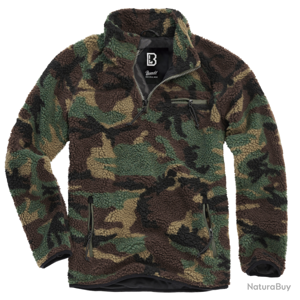 Polaire Brandit Teddyfleece Troyer doubl�e col montant - Woodland / 2XL