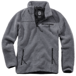 Polaire Brandit Teddyfleece Troyer doubl&eacute;e col montant - Anthracite / 2XL