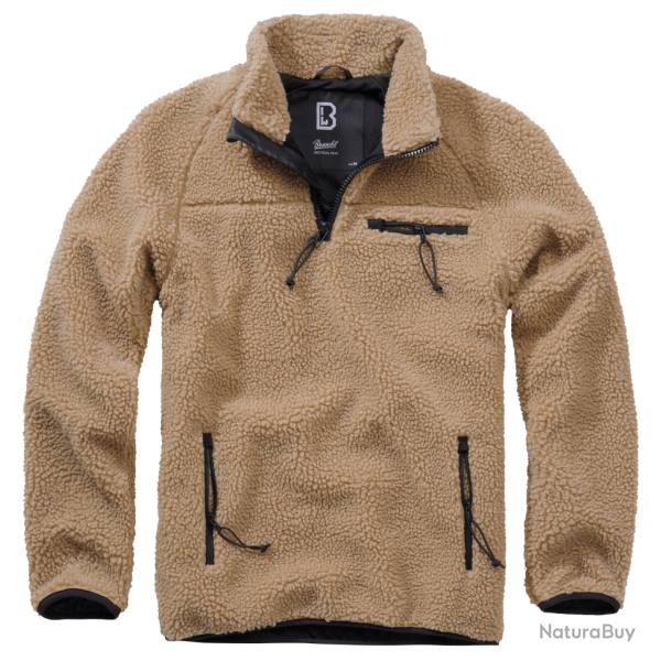 Polaire Brandit Teddyfleece Troyer doubl�e col montant - Camel / L