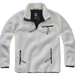 Polaire Brandit Teddyfleece Troyer doubl&eacute;e col montant - Blanc / XL