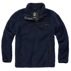 Polaire Brandit Teddyfleece Troyer doubl&eacute;e col montant - Bleu Marine / 2XL