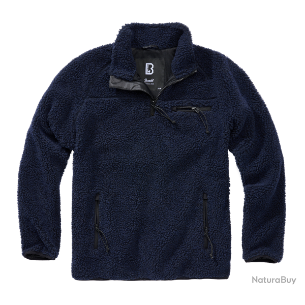 Polaire Brandit Teddyfleece Troyer doubl�e col montant - Bleu Marine / 3XL