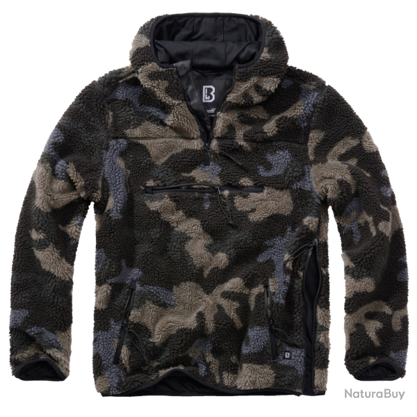 Polaire Brandit Teddyfleece Worker � capuche doubl�e - Dark Camo / 4XL