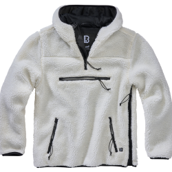 Polaire Brandit Teddyfleece Worker &agrave; capuche doubl&eacute;e - Blanc / L