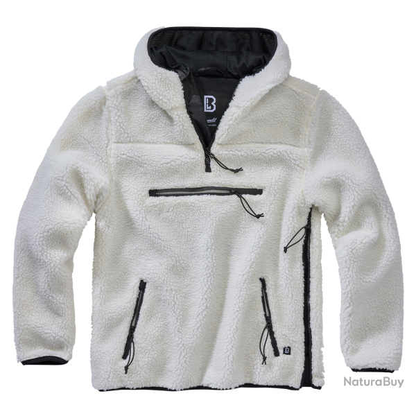 Polaire Brandit Teddyfleece Worker � capuche doubl�e - Blanc / 4XL