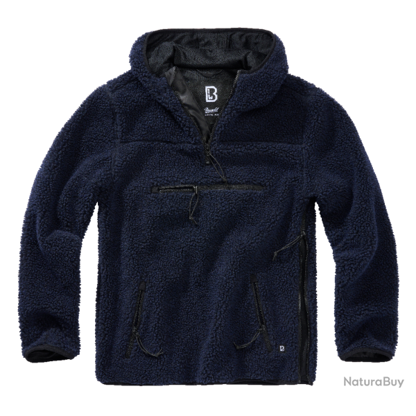 Polaire Brandit Teddyfleece Worker � capuche doubl�e - Bleu Marine / 3XL