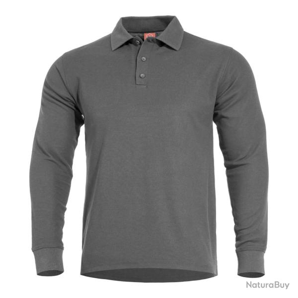 Polo manches longues Pentagon Aniketos en piqu� nid - Gris loup / 2XL