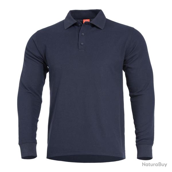 Polo manches longues Pentagon Aniketos en piqu� nid - Bleu marine / 3XL