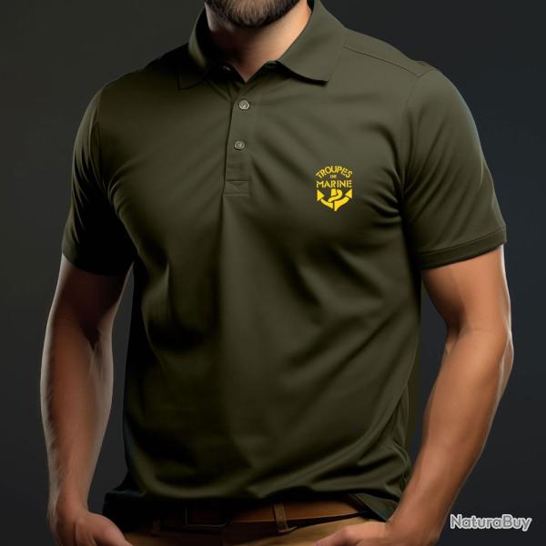 Polo OPEX imprim� Troupes de Marine coton peign� Ringspun - Autre / L