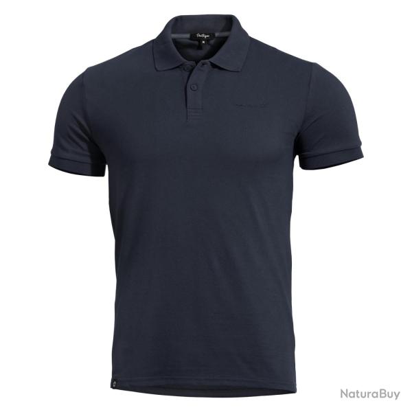 Polo Pentagon Moth en piqu� de coton 180 g/m� col c�tel� - Bleu nuit / M