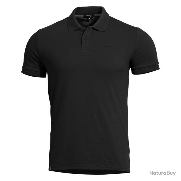 Polo Pentagon Moth en piqu� de coton 180 g/m� col c�tel� - Noir / S