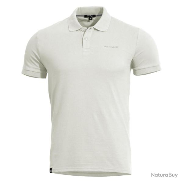 Polo Pentagon Moth en piqu� de coton 180 g/m� col c�tel� - Blanc / XL