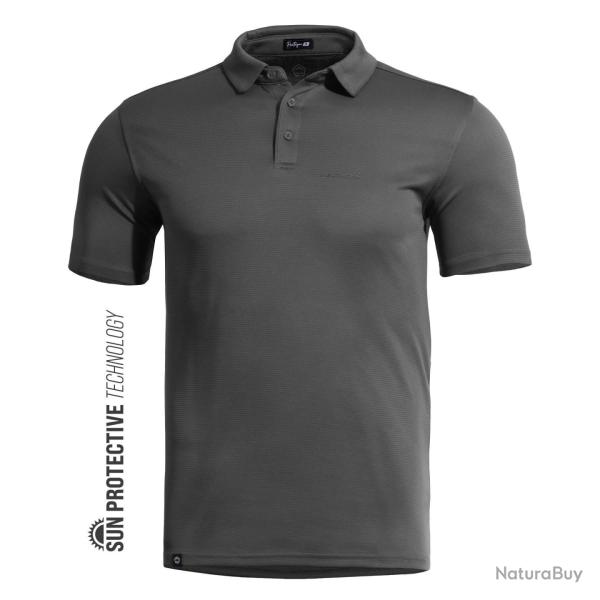 Polo Pentagon Vanquish en polyester 180 g/m� perfor� laser - Gris loup / XL