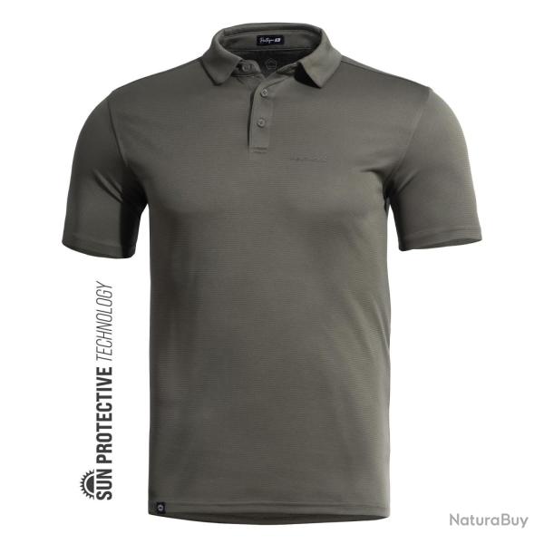 Polo Pentagon Vanquish en polyester 180 g/m� perfor� laser - RAL7013 / 4XL