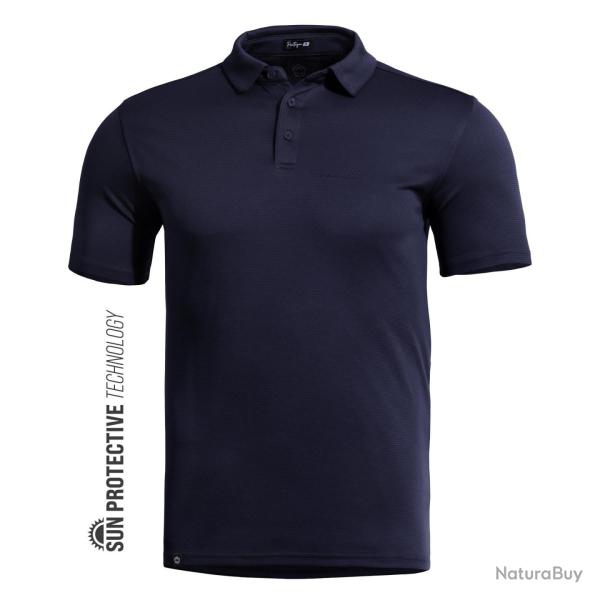 Polo Pentagon Vanquish en polyester 180 g/m� perfor� laser - Bleu marine / 3XL