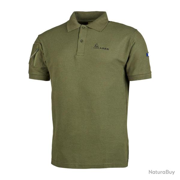 Polo tactique Ares French Army polycoton 230 g/m� poche - Kaki / S