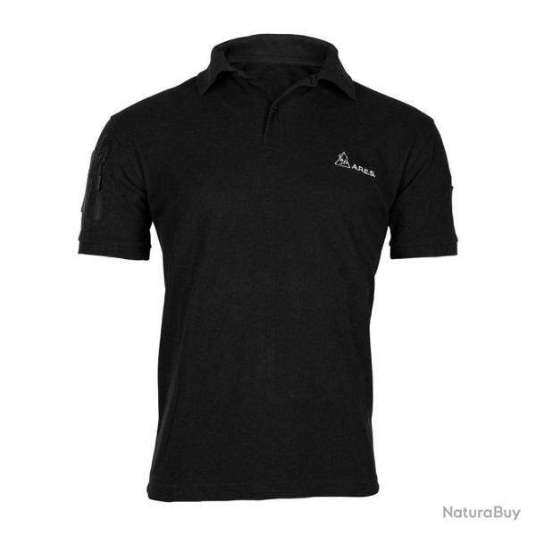 Polo tactique Ares French Forces maille polycoton 230 g/m� - Noir / 3XL