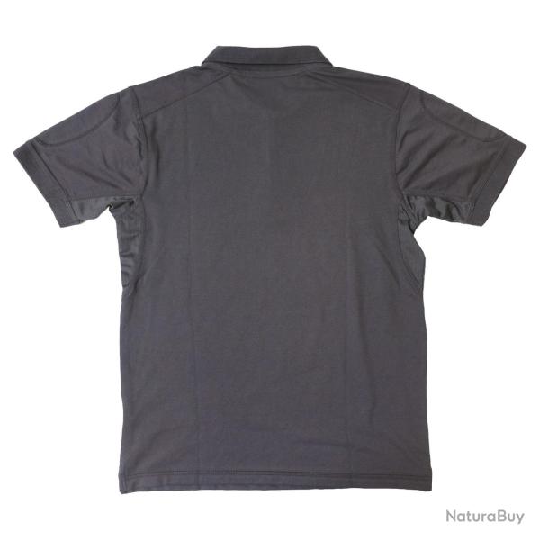 Polo tactique col � glissi�re coton polyester �lasthanne - Gris / S