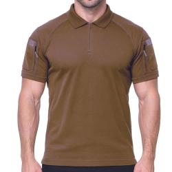 Polo tactique col &agrave; glissi&egrave;re coton polyester &eacute;lasthanne - Coyote / S