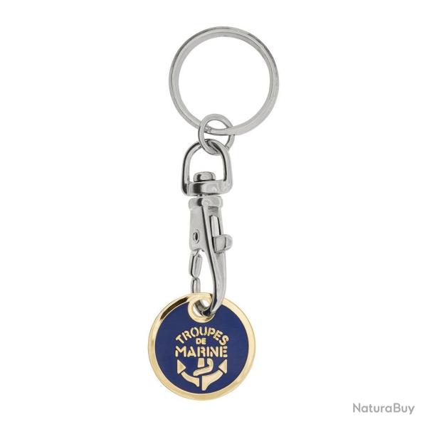 Porte-cl�s Ares avec attache porte-jeton de chariot - Bleu TDM