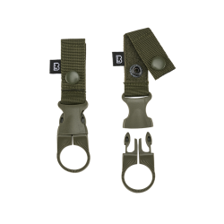 Porte-gourde Brandit &agrave; clip pour ceinturon et MOLLE sangles, lot de 2 - Vert olive