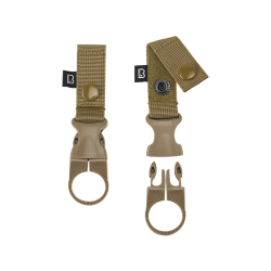Porte-gourde Brandit &agrave; clip pour ceinturon et MOLLE sangles, lot de 2 - Camel