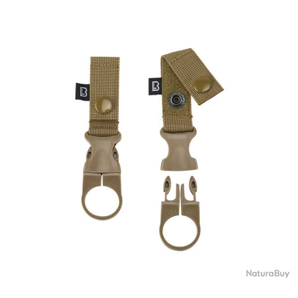 Porte-gourde Brandit � clip pour ceinturon et MOLLE sangles, lot de 2 - Camel