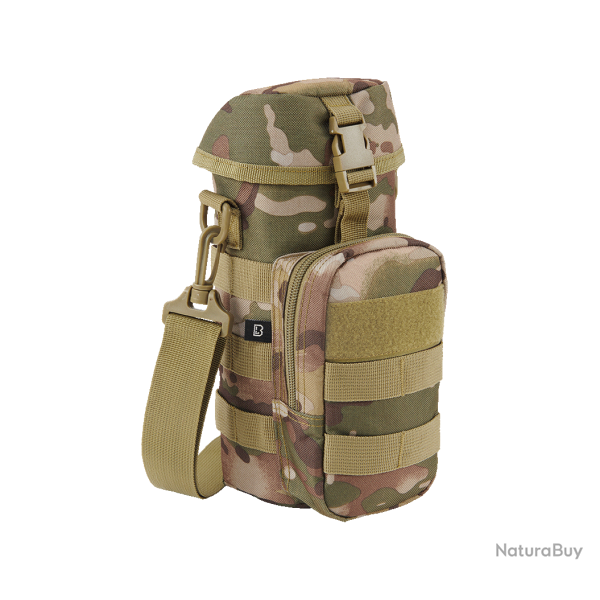 Porte-gourde Brandit MOLLE II � glissi�re poche frontale filet - Tactical Camo