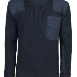 Pull Brandit BW en maille polyacrylique renforts coton &eacute;paules - Bleu Marine / L (52)