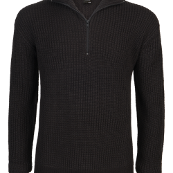 Pull Brandit Marine Troyer en maille polyacrylique col &eacute;pais - Noir / 3XL (60)