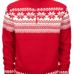Pull Brandit Norwegian Troyer maille polyacrylique col doubl&eacute; - Rouge / 5XL