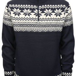 Pull Brandit Norwegian Troyer maille polyacrylique col doubl&eacute; - Bleu Marine / L